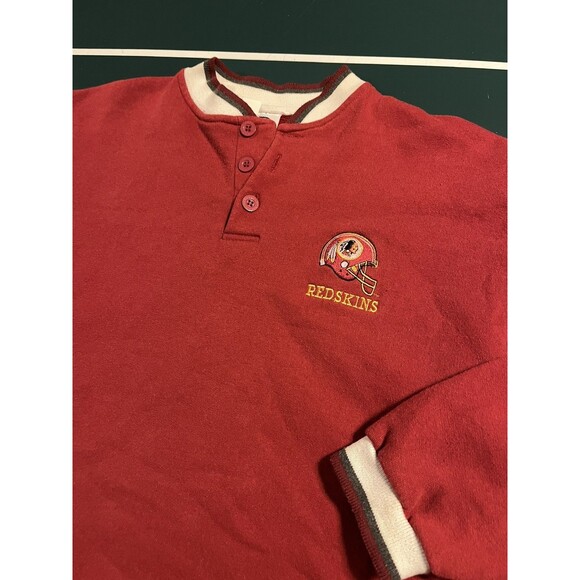 VINTAGE 90’s Washington Redskins NFL Button Sweatshirt LARGE Commanders Dynasty - Picture 1 of 8